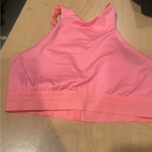Pink High-Neck Sports Bra